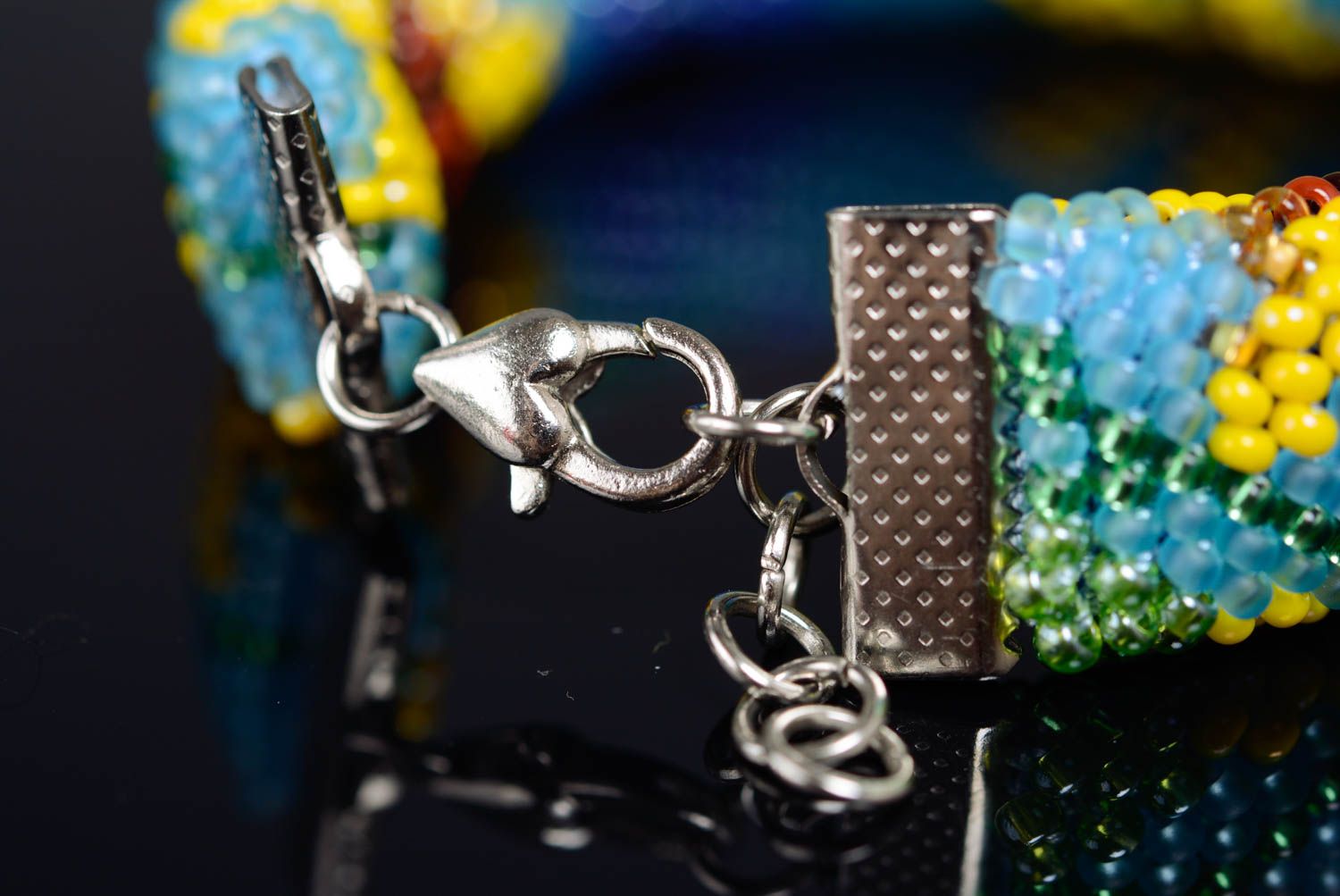 Bracelet en perles de rocailles multicolore éclatant beau bijou fait main photo 4