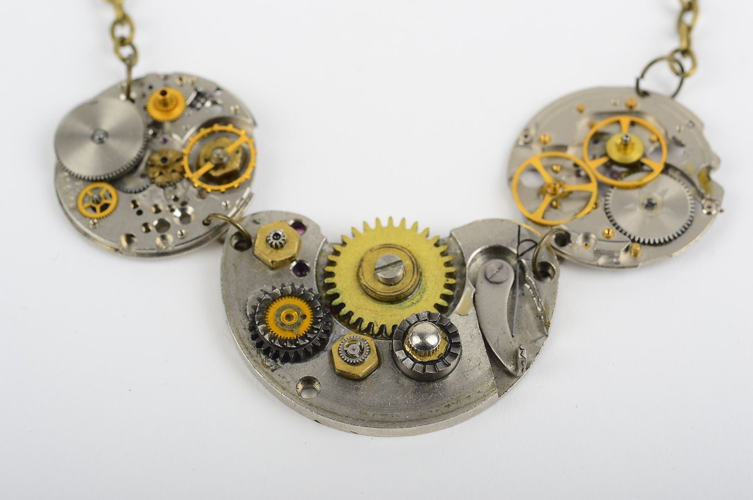 Designer handmade steampunk jewelry steampunk pendant chain necklace for women photo 4