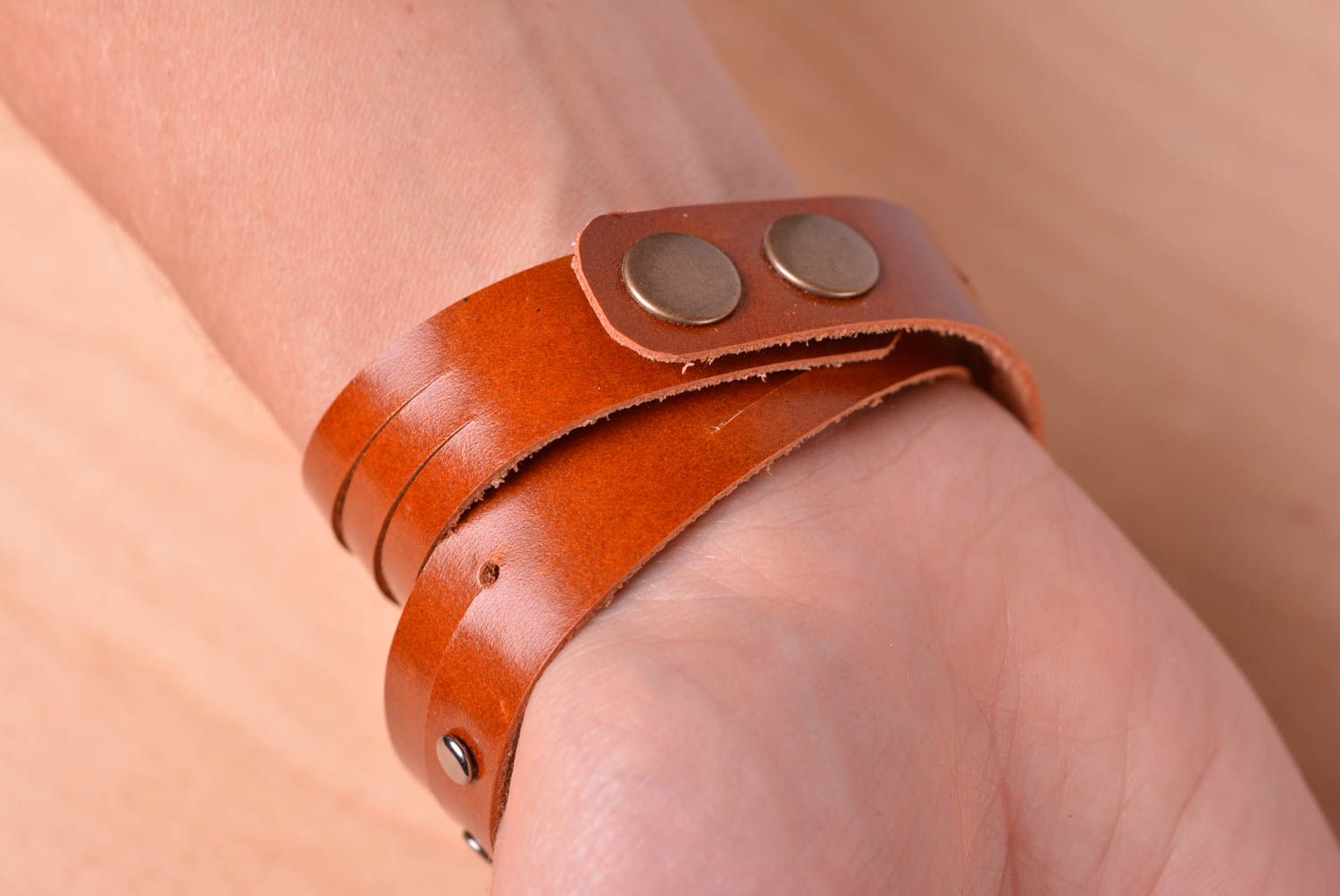 Handmade cute leather bracelet unusual designer bracelet cute wrist jewelry photo 5