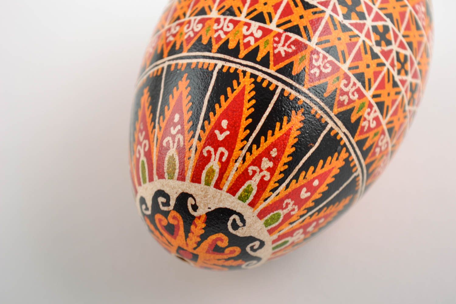 Unusual colorful handmade painted goose egg for Easter decor photo 4