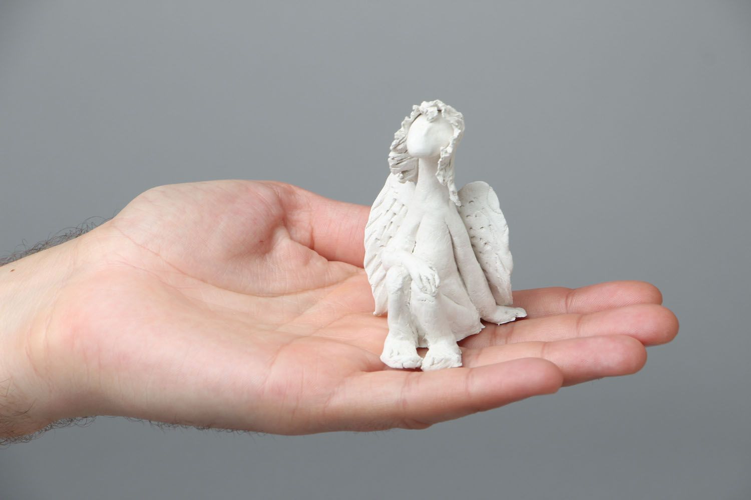 Декоративная глиняная фигурка Ангел фото 4