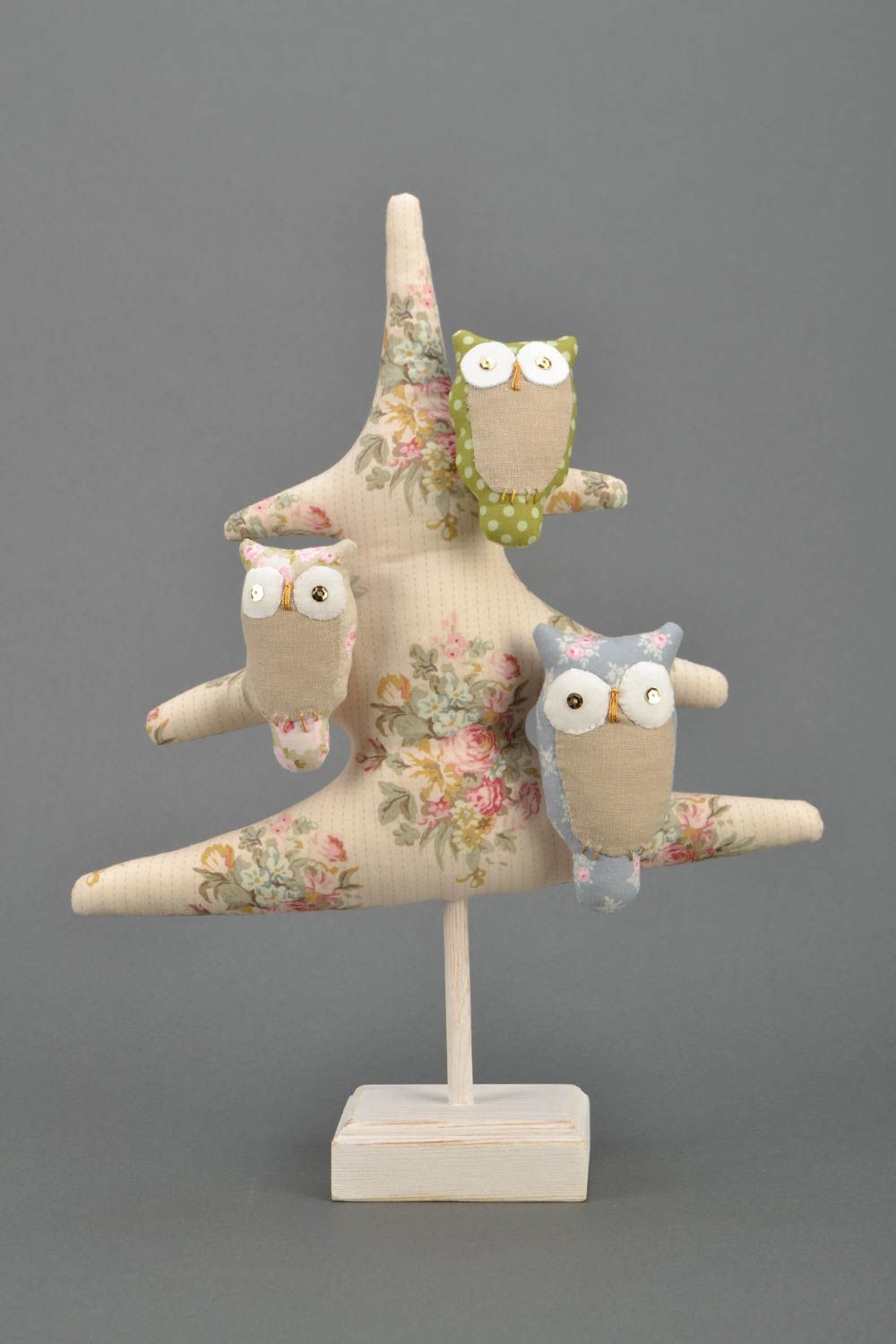 Soft toy with holder Fir Tree and Owls photo 1