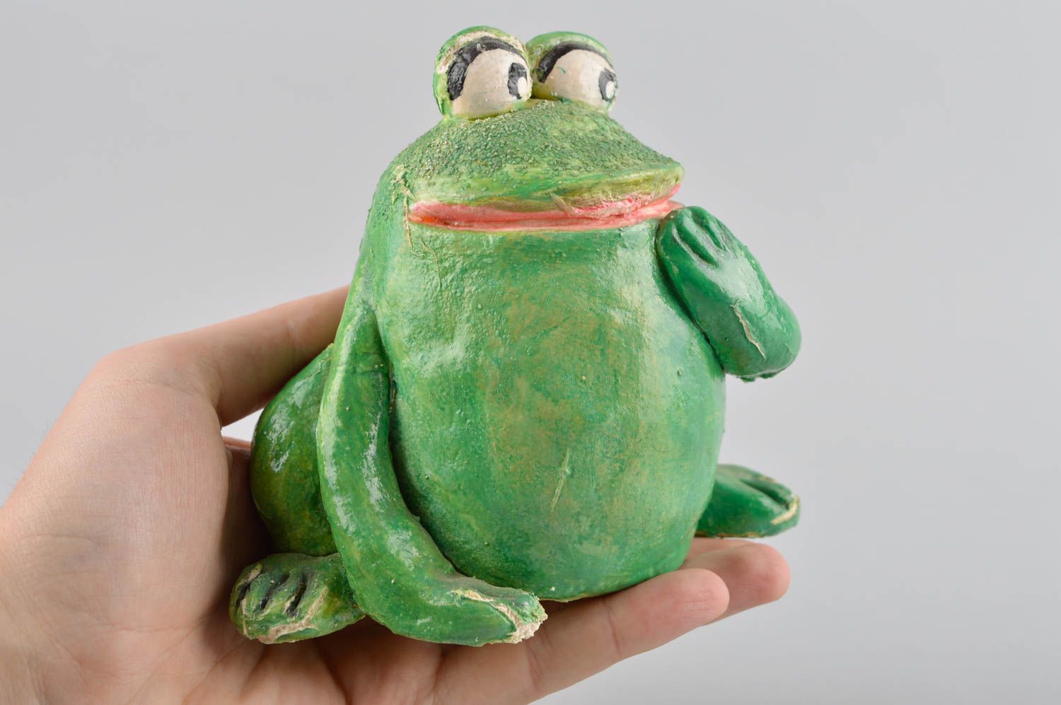 Figurine grenouille fait main Statuette miniature peinte Déco intérieur photo 5