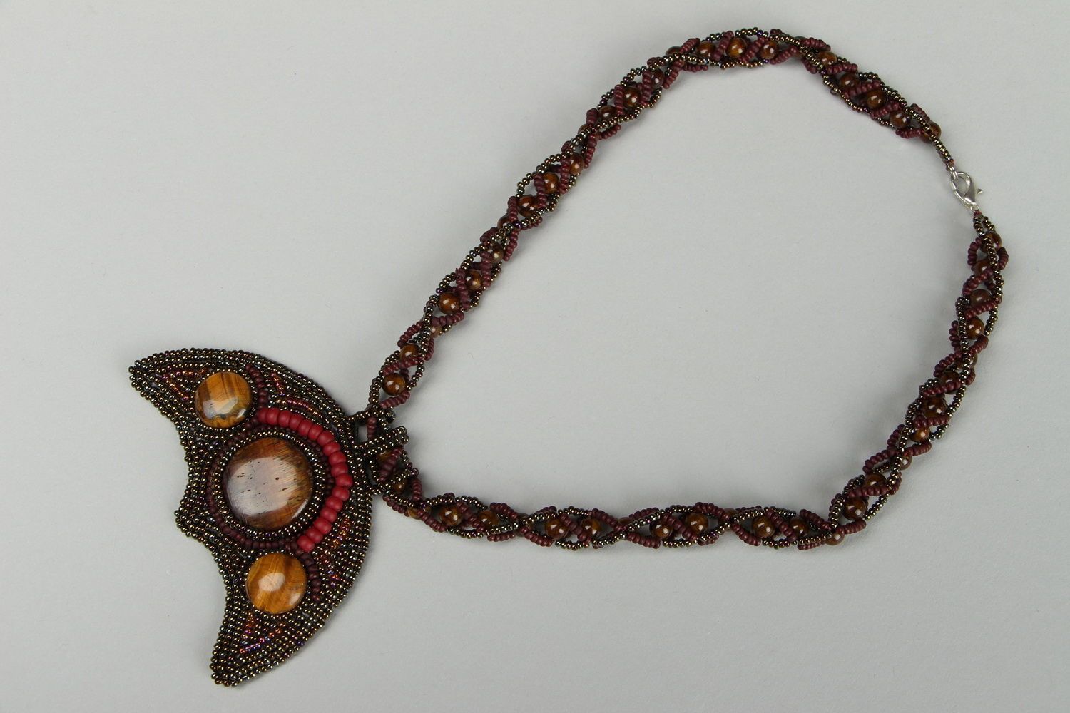 Pendentif-amulette artisanal avec oeil de tigre Lunnice  photo 3