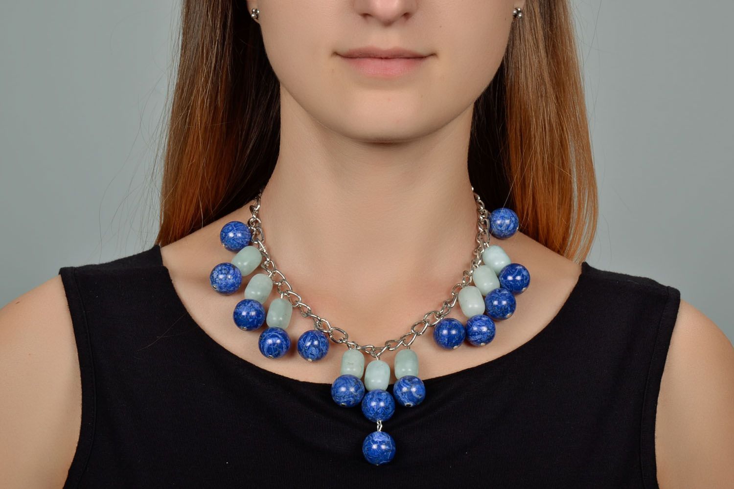 Blue handmade necklace  photo 1