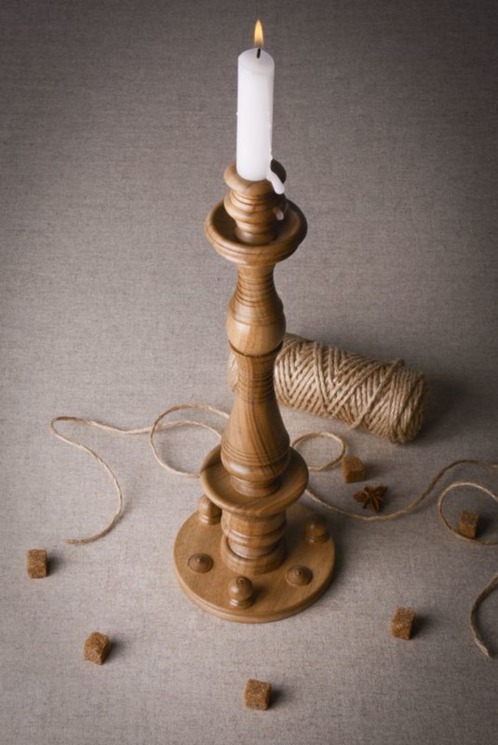 Wooden Candlestick  photo 1