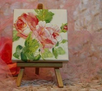 Small decoupage wall panel Gentle Roses photo 2