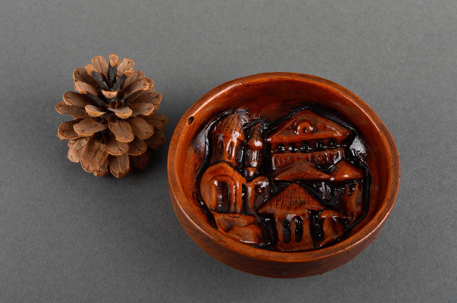 Trinkbecher Ton handmade Schale aus Ton ausgefallenes Geschenk Keramik Geschirr foto 1