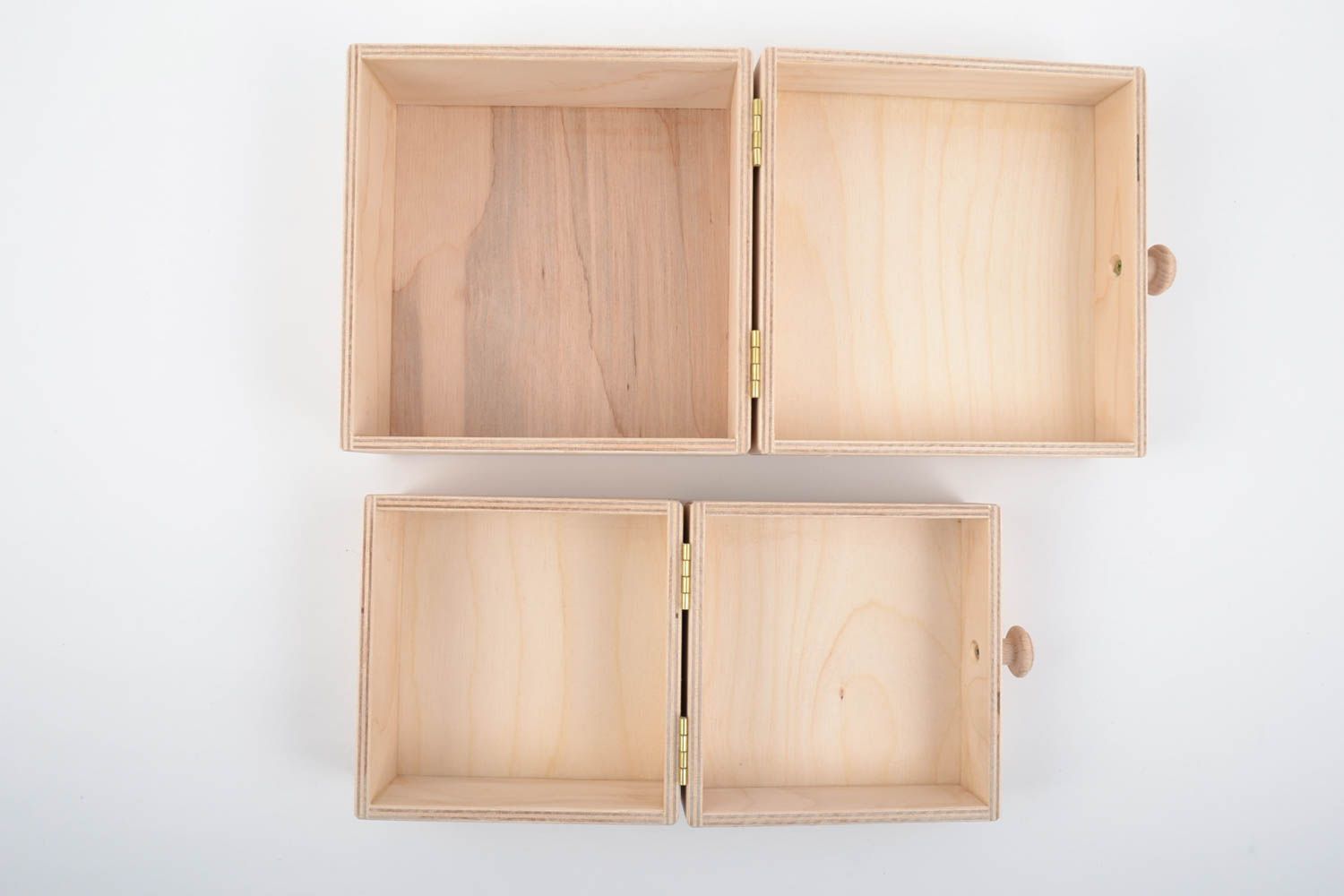Piezas para manualidades artesanales cajas de madera inacabadas 2 piezas foto 2