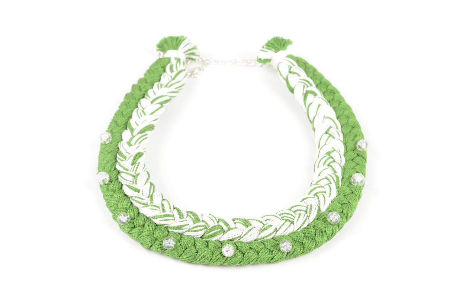 Collar original trenzado de hilos bisutería artesanal regalo para mujer foto 3