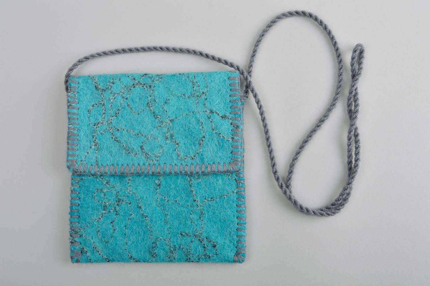 Handmade Handtasche Filz Accessoire für Frauen Geschenk für Frauen gefilzt blau foto 2