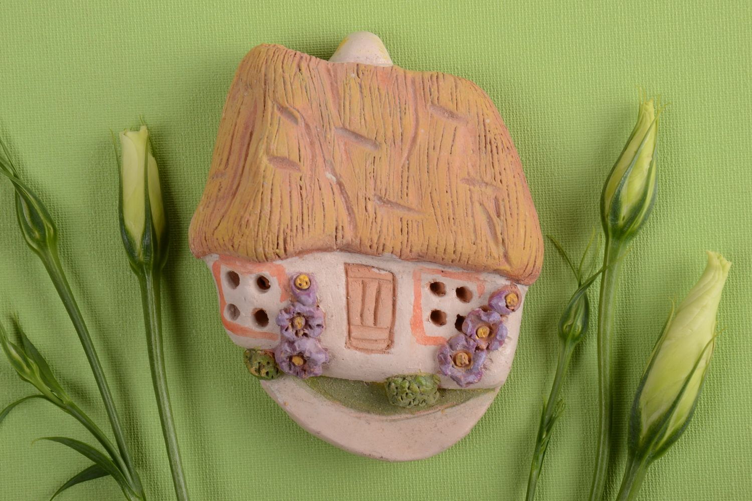 Handmade ceramic fridge magnet stylish interior decor cute unusual souvenir photo 1