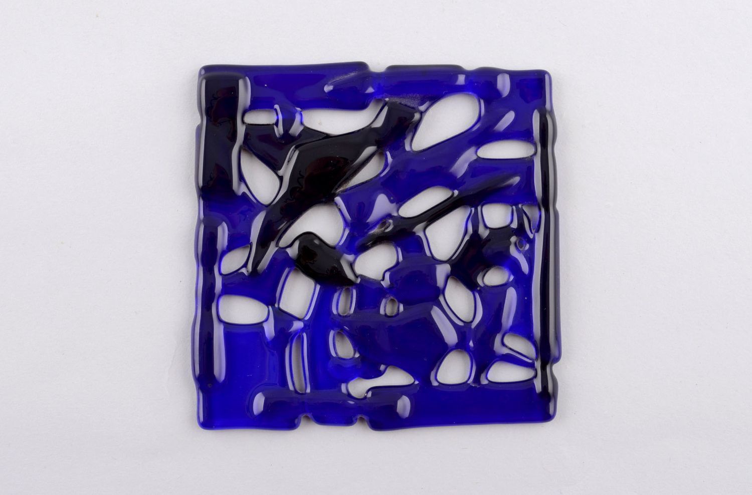Figura de cristal de color azul artesanal decoración de interior regalo original foto 3