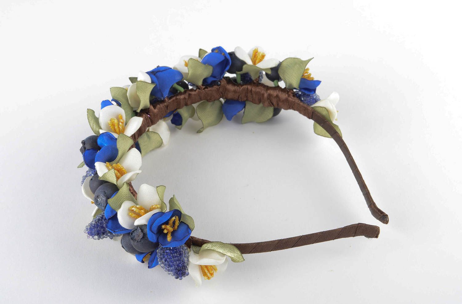 Diadema artesanal con flores accesorio para el cabello regalo original foto 4