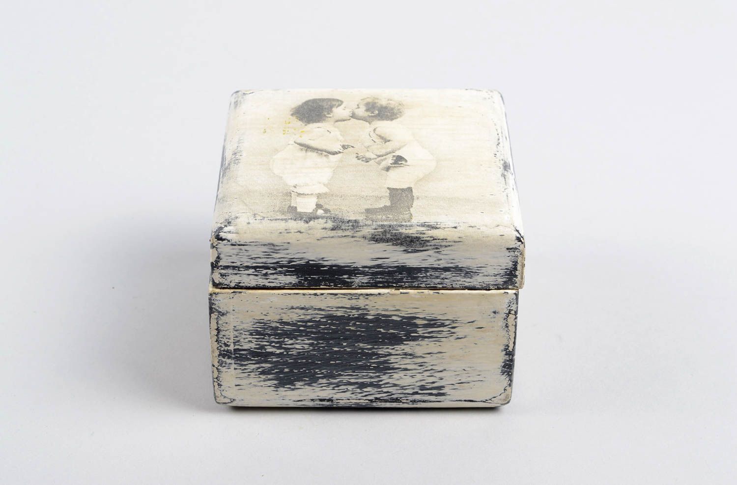 Caja de madera hecha a mano decoración de interior artesanal regalo original foto 3