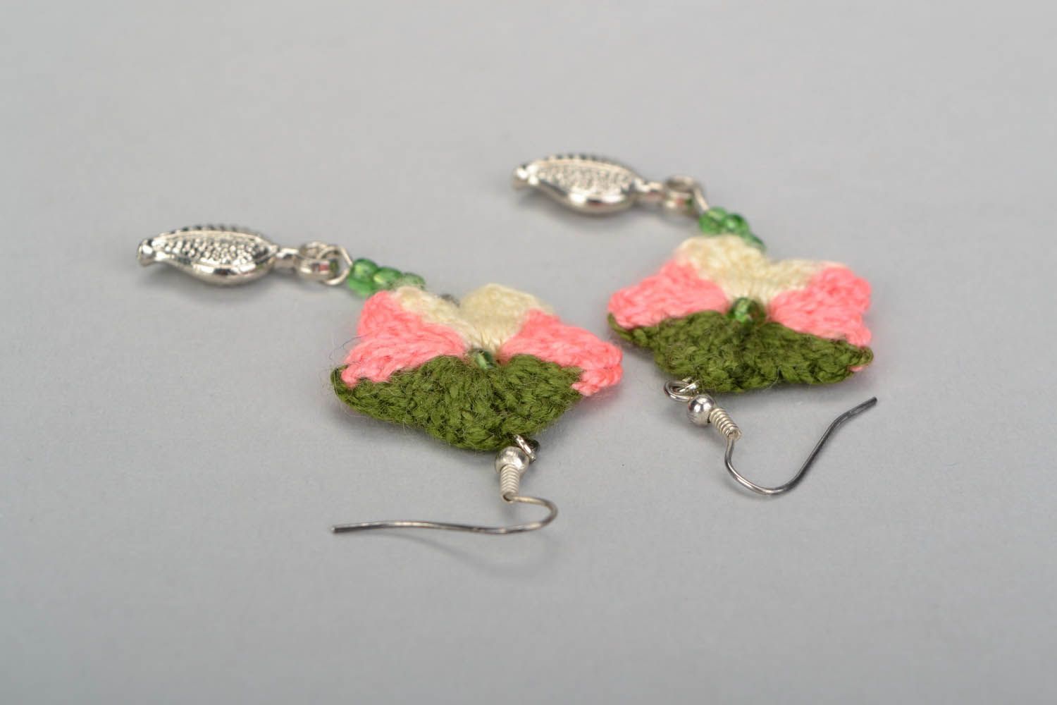 Crochet floral earrings  photo 5