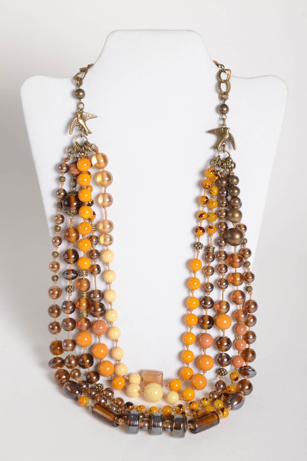 Beautiful handmade beaded necklace glass bead necklace artisan jewelry photo 3