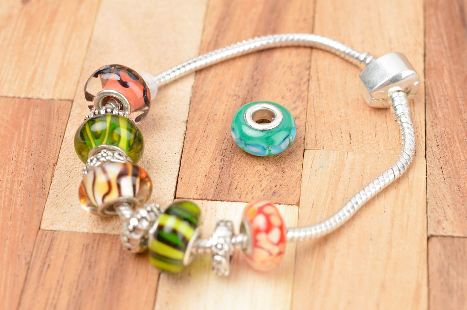 Unusual handmade glass bead lampwork glass beads craft supplies small gifts photo 3