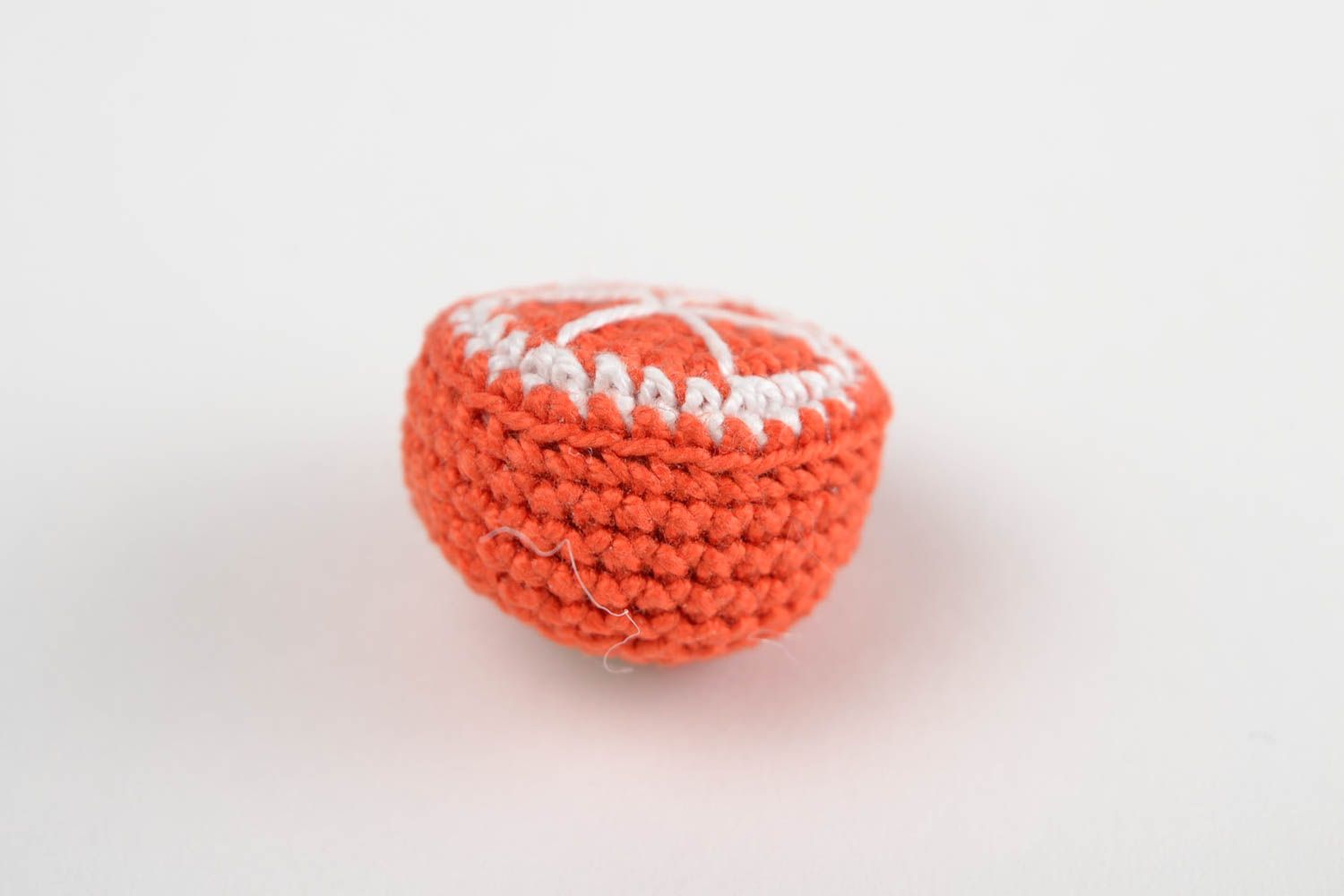 Handmade gehäkeltes Obst Spielzeug für Babys Geschenk Idee Apfelsine rot foto 4