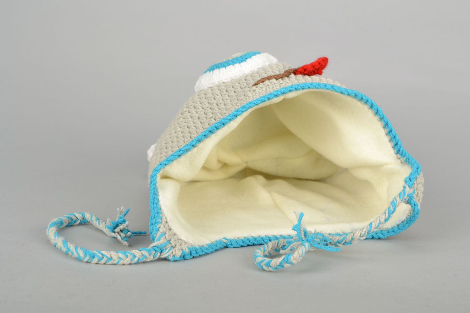 Bonnet pour enfant tricoté avec doublure en fleece photo 3