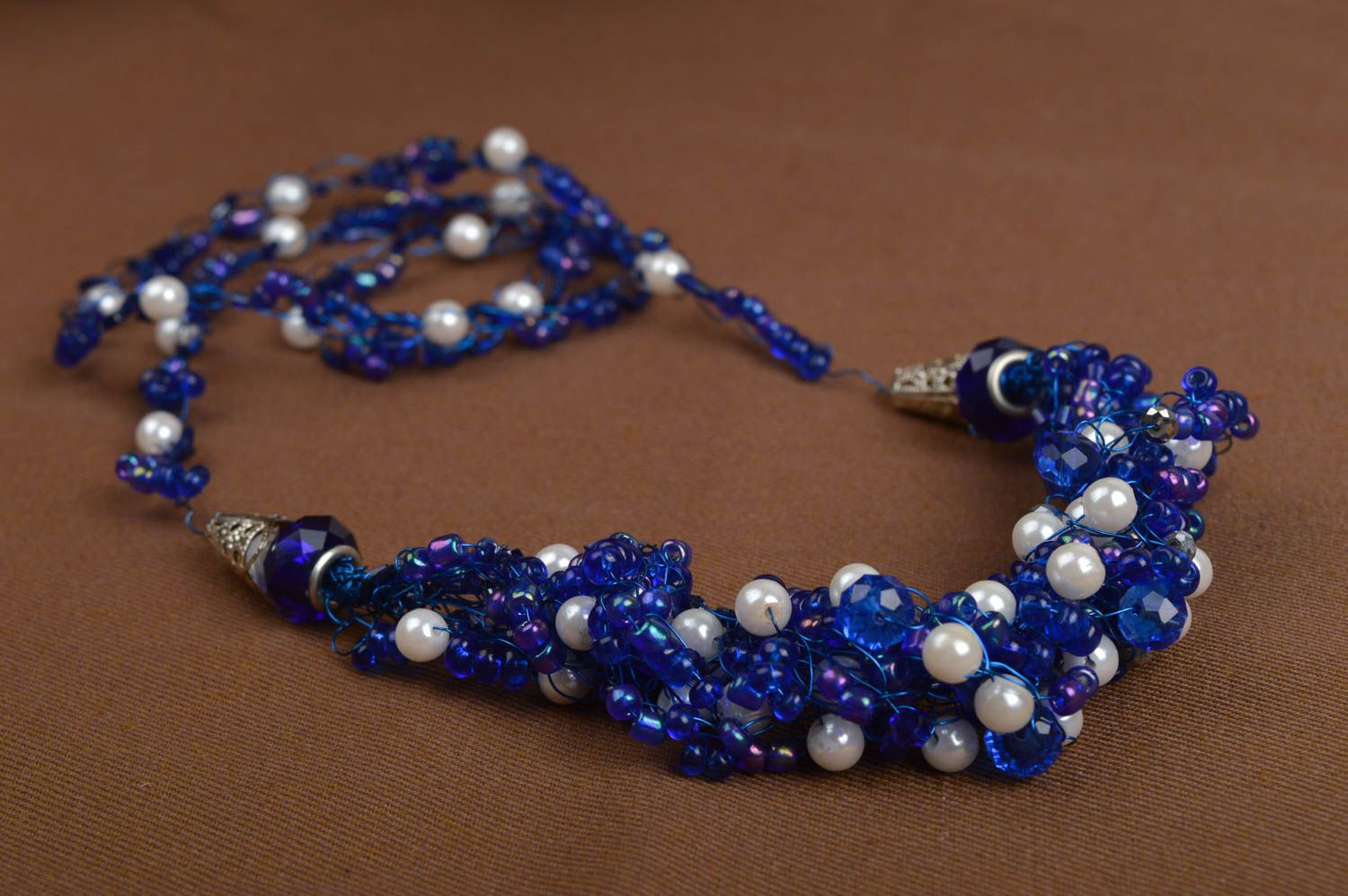 Collana fatta a mano di perline accessorio originale con perle da donna
 foto 1