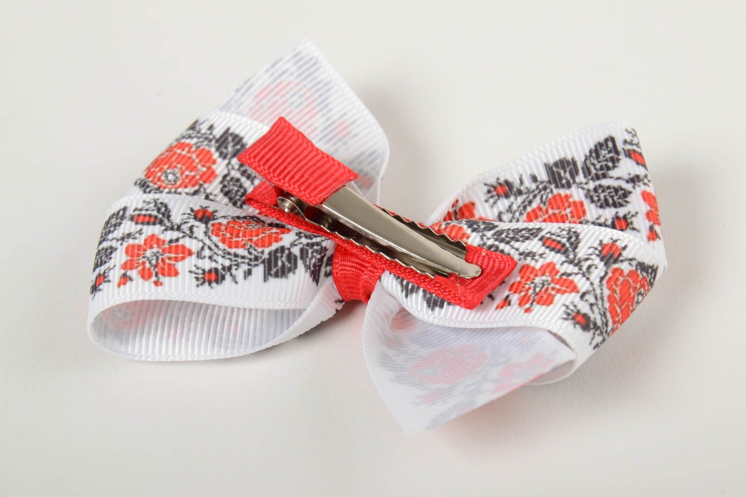 Children's hair clip made of rep ribbon handmade stylish designer baby barrette photo 4