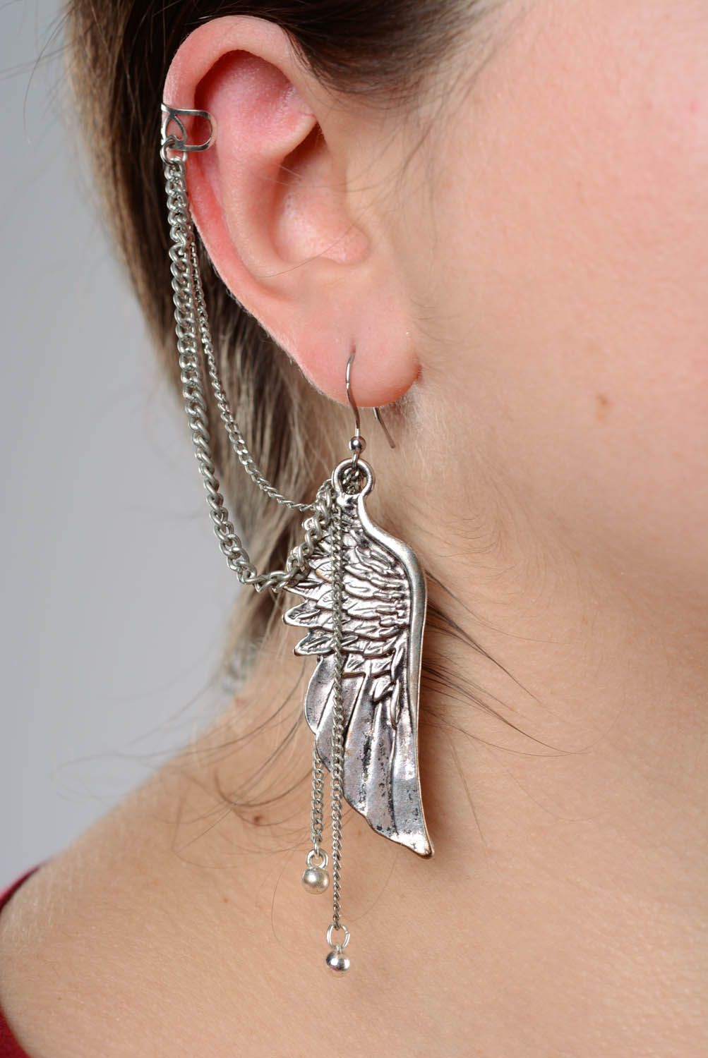 Cuff earrings made of costume jewelery alloy Archangel photo 3