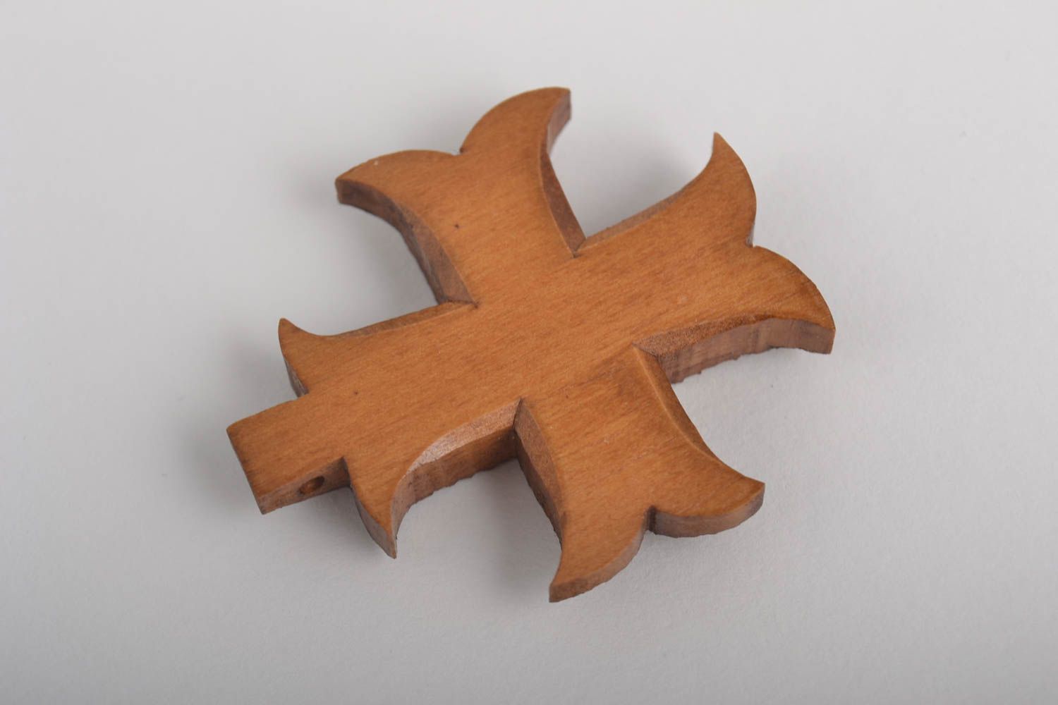 Croix pectorale faite main petit Pendentif en bois de poirier Objet religieux photo 2