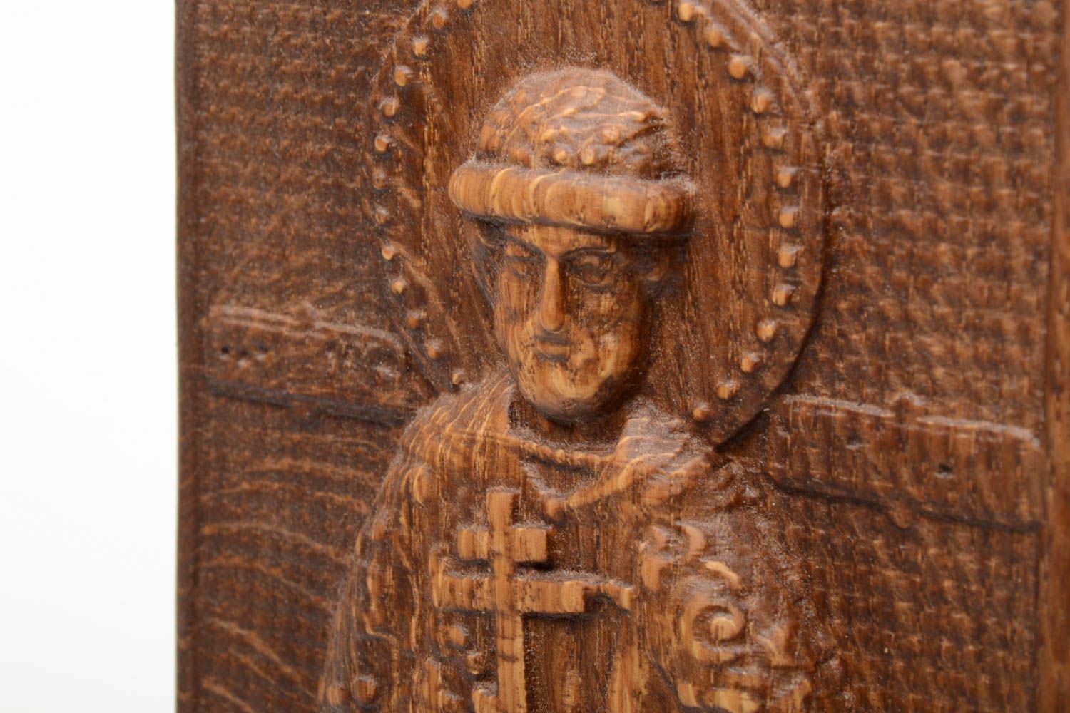 Икона ручной работы икона на дереве резная икона Святого Дмитрия Донского фото 4