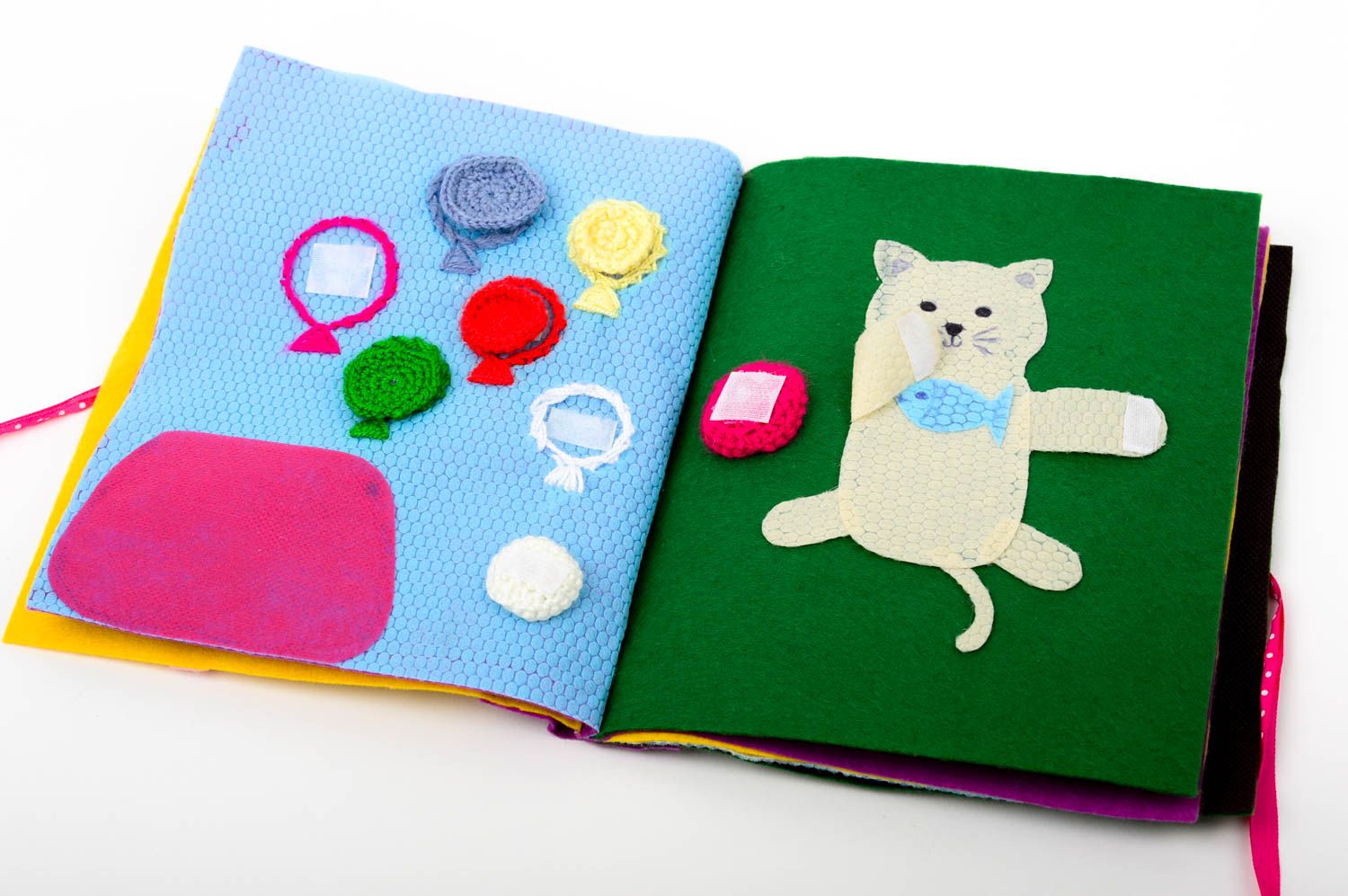 Baby Buch handmade Stoff Buch Geschenk für Kind Spielzeug für Kleinkind grell foto 4