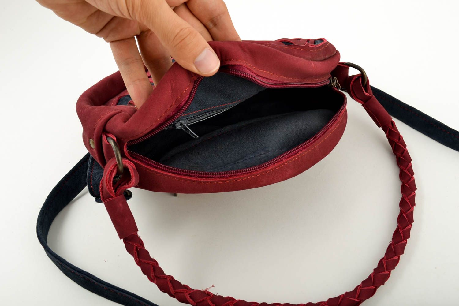 Bolso de cuero hecho a mano accesorios de moda regalo original para mujeres foto 4