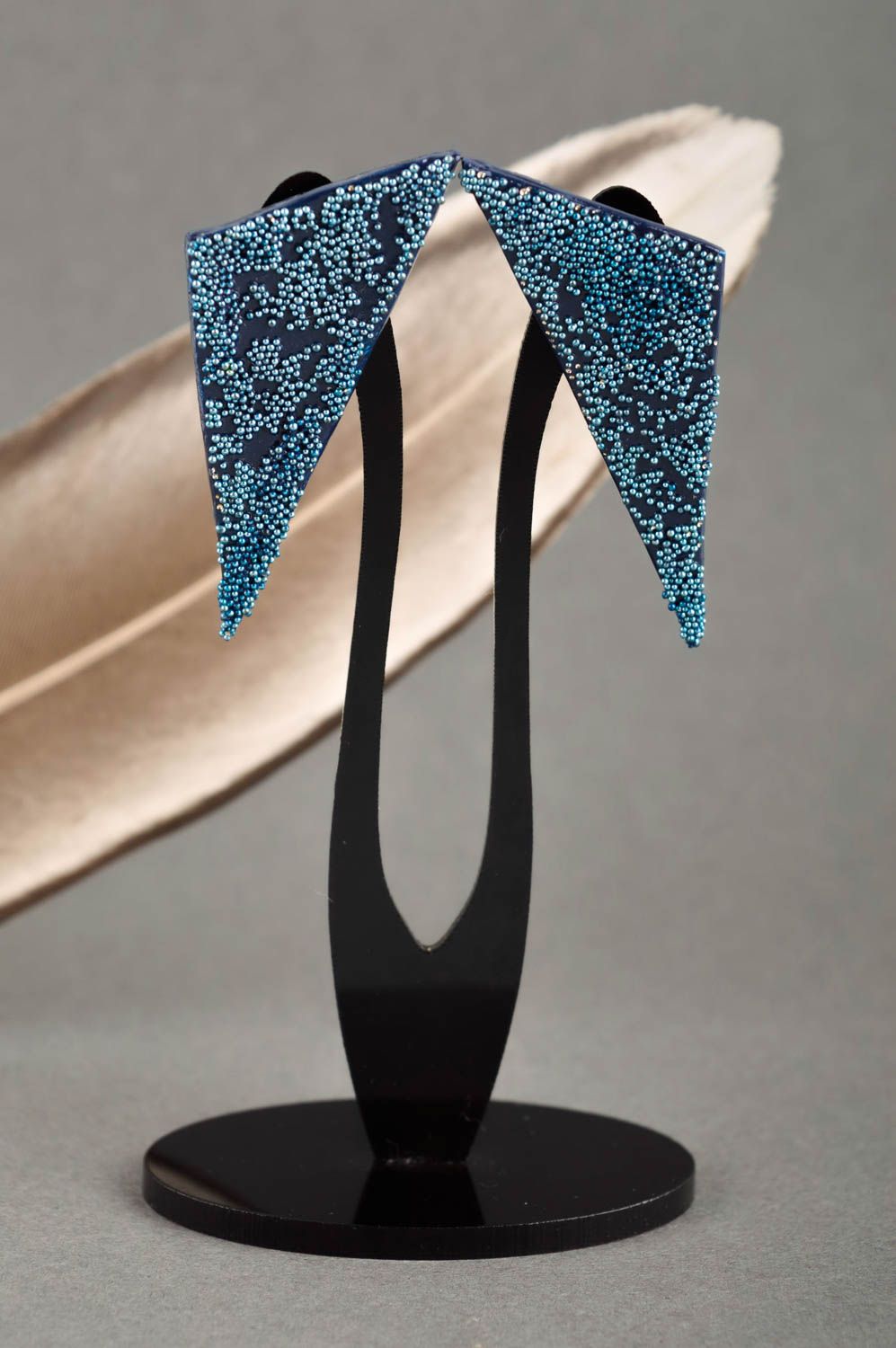 Handgemachte Ohrringe in Blau Polymer Schmuck schöner Juwelier Modeschmuck foto 1