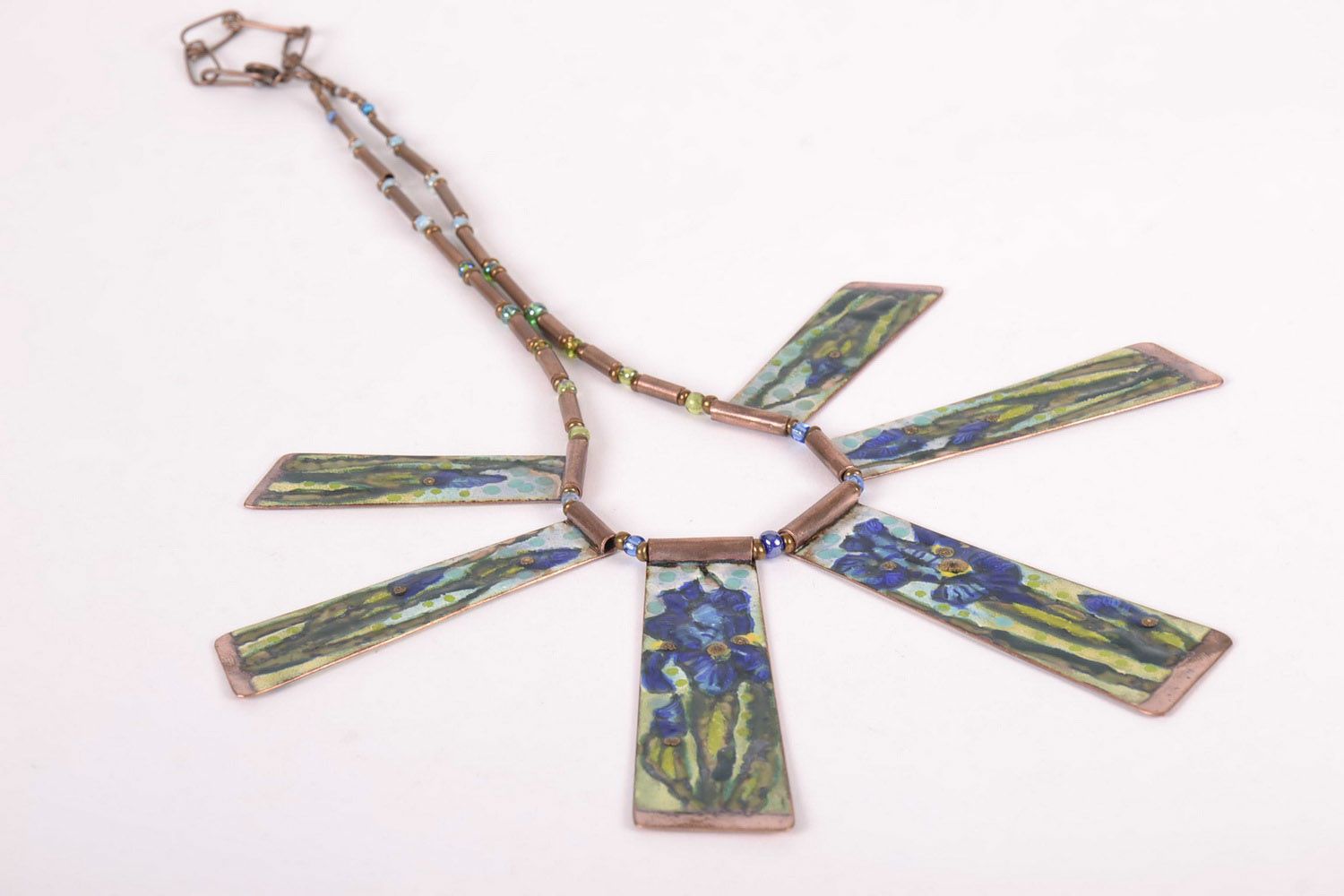 Copper necklet Irises photo 2