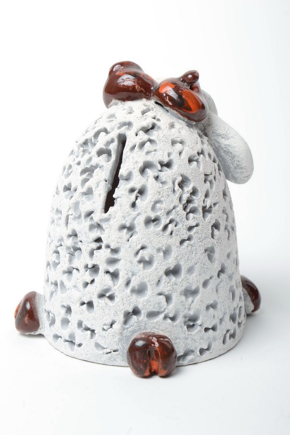 Schöne künstlerische Keramik Spardose aus Ton Halbporzellan Schaf mit Bemalung  foto 4