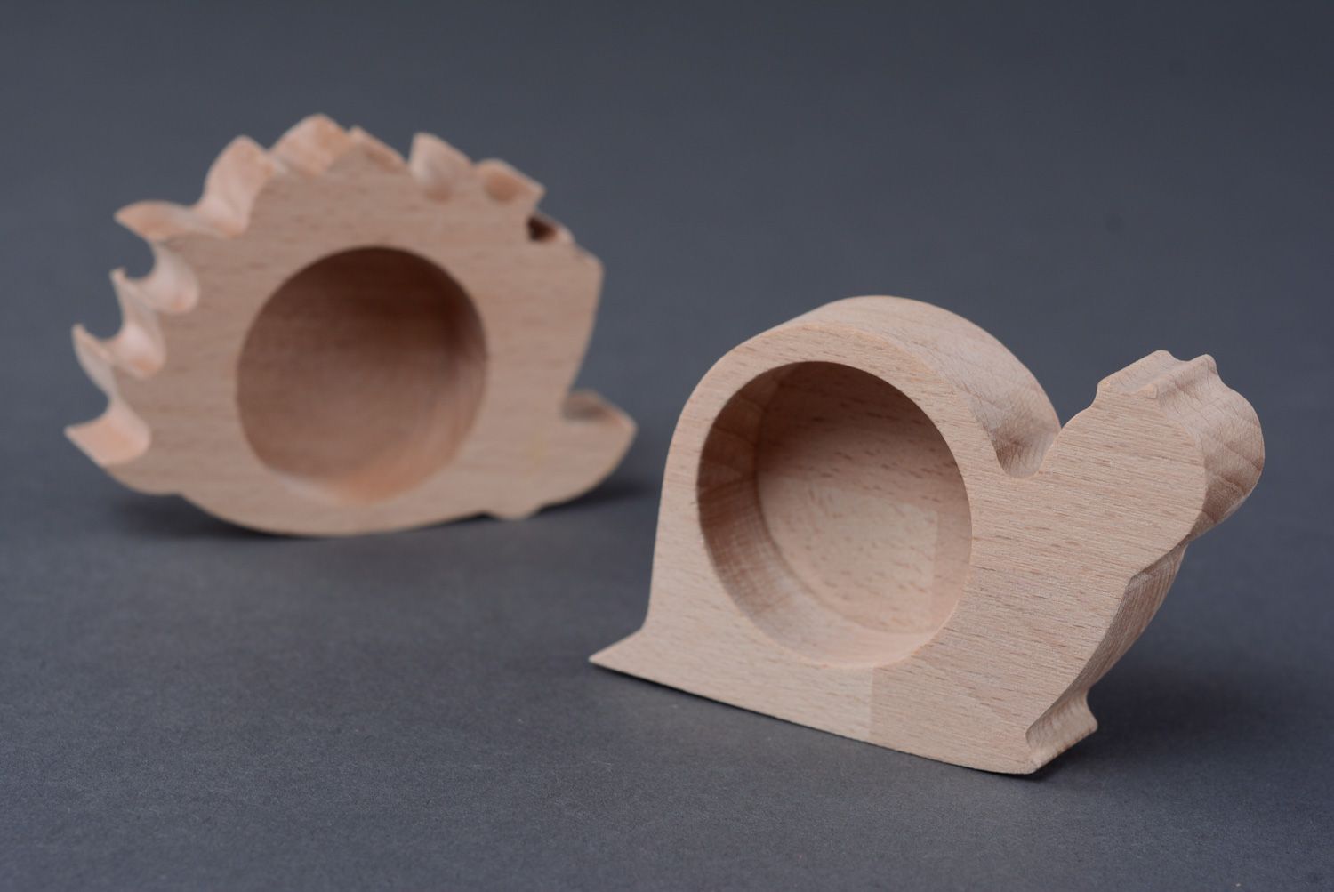 Wooden holder for one candle Snail photo 5