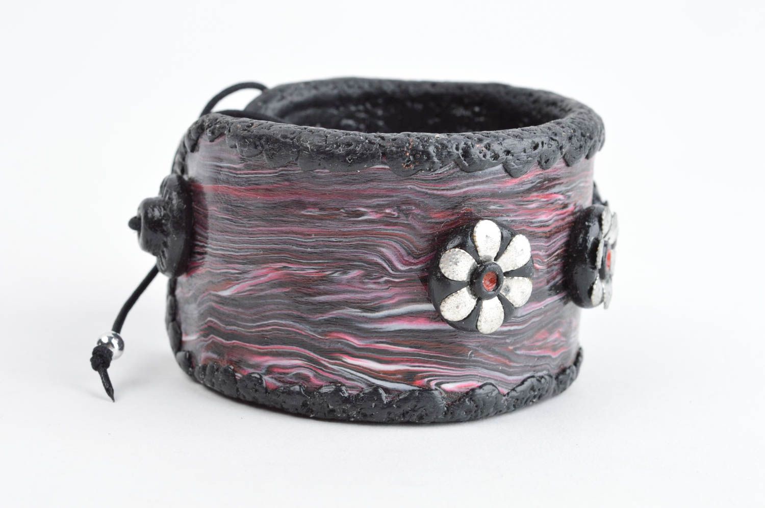 Wide handmade plastic bracelet polymer clay ideas costume jewelry designs photo 2