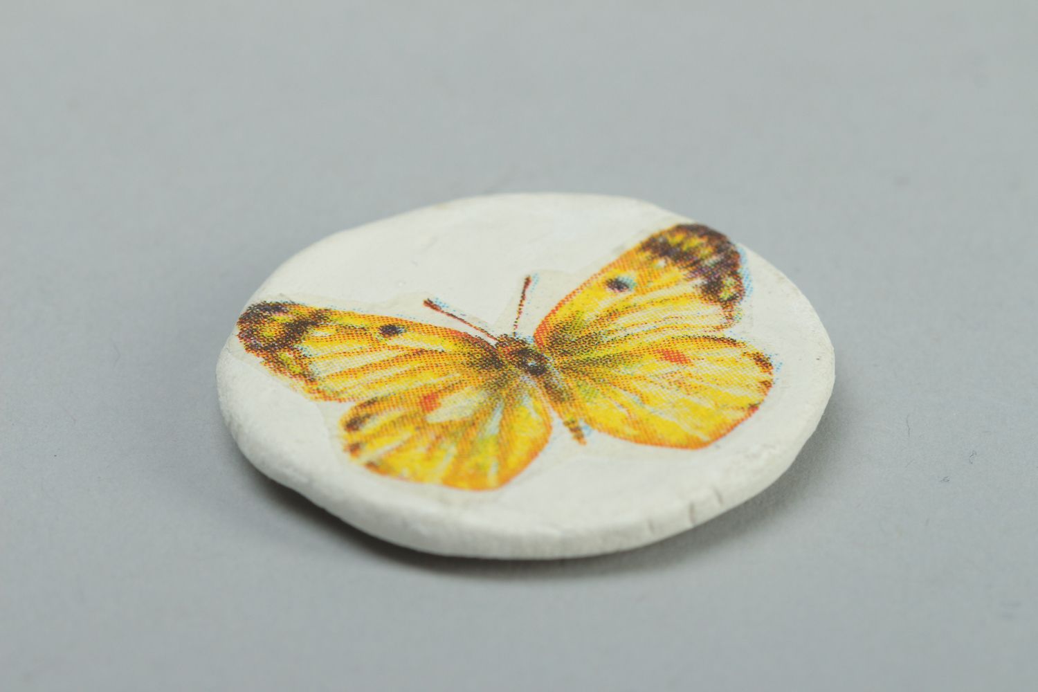 Handmade plastic fridge magnet Butterfly photo 2