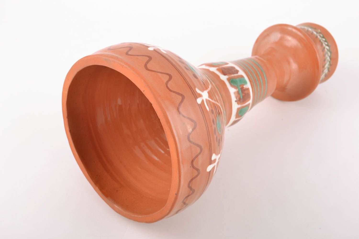 Candelero de cerámica hecho a mano en estilo étnico foto 4