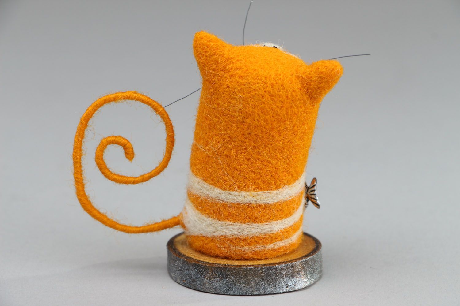 Figurine en laine chat faite main photo 2