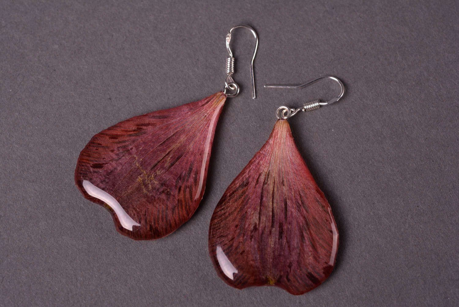 Handmade botanic earrings stylish accessories flower earrings petal jewelry photo 3