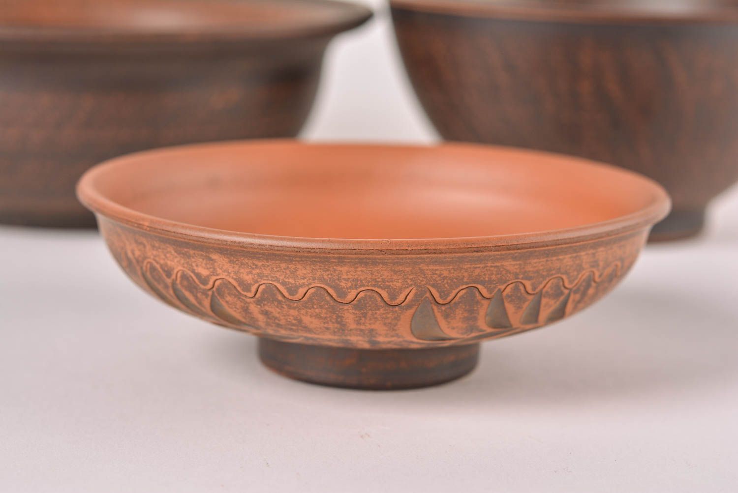 Teller Keramik handgefertigt runder Teller Keramik Geschirr Küchen Zubehör foto 1