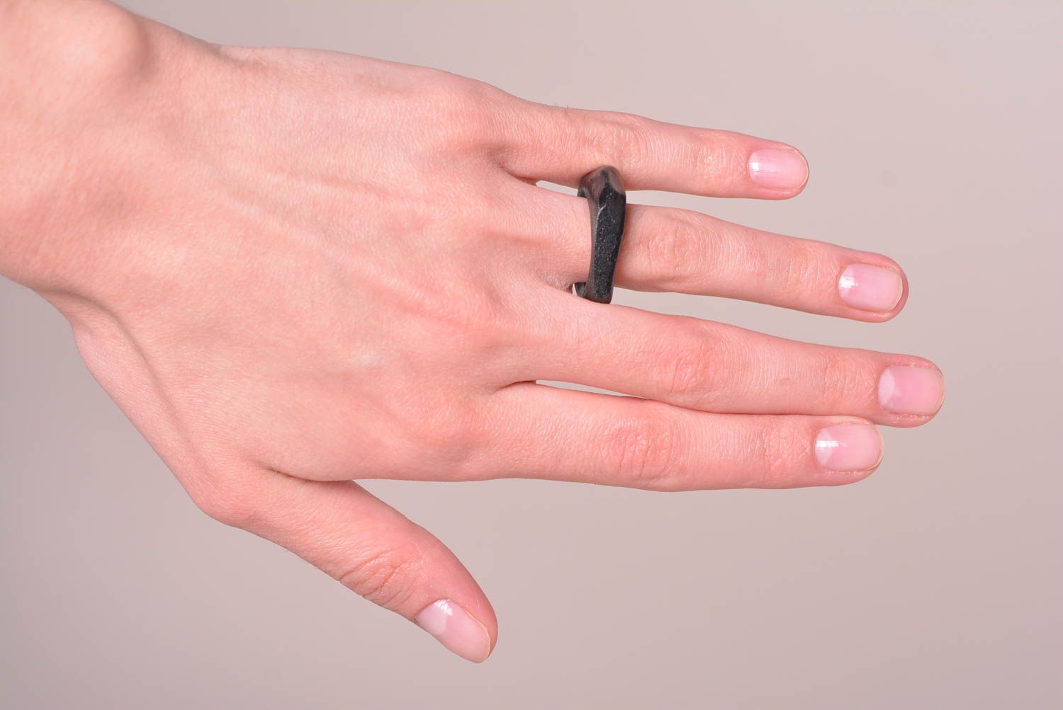 Handgefertigt Ringe Set hochwertiger Modeschmucke ausgefallene Ringe schwarz foto 5