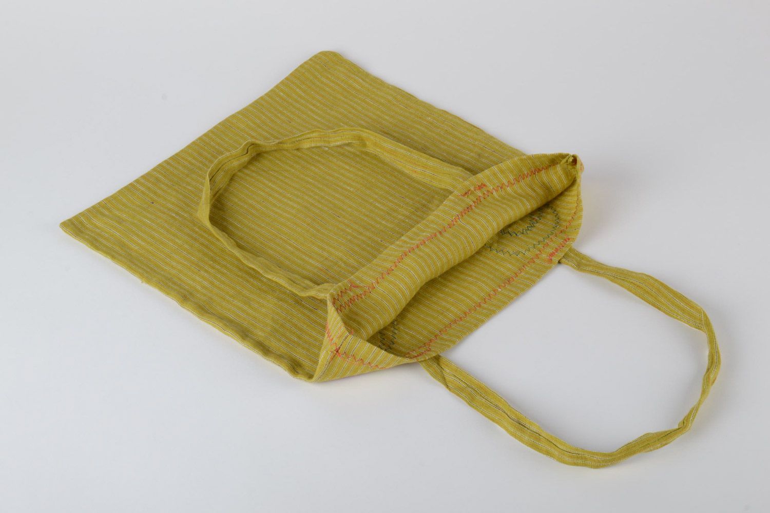 Bolso textil artesanal de tela con aplicación grande original de mujer foto 4