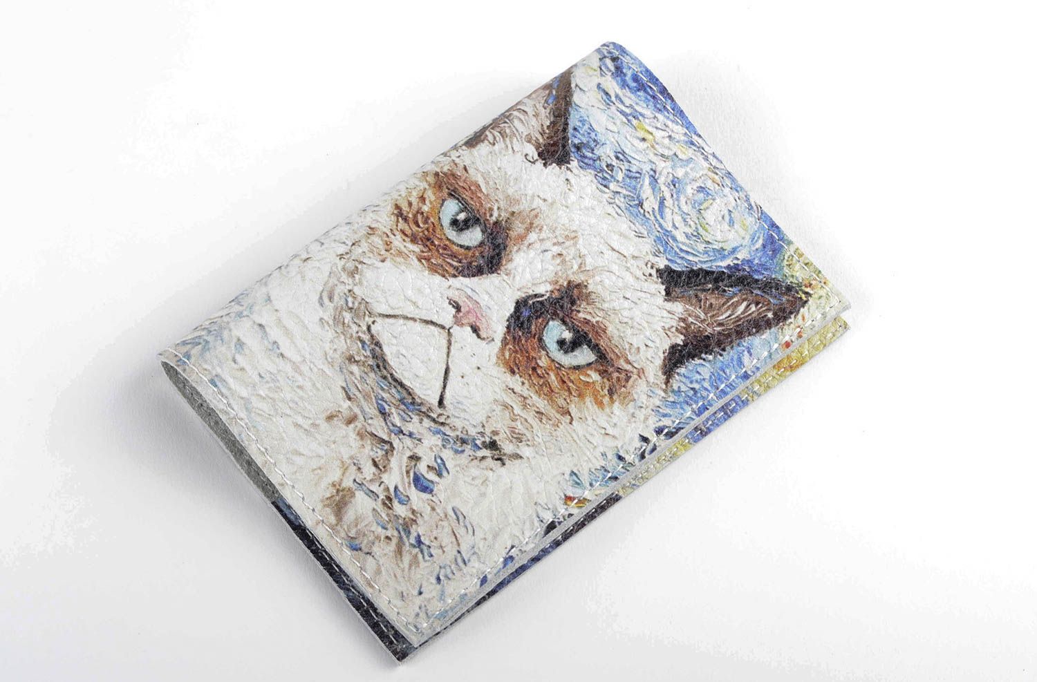 Reisepass Umschlag handgemachtes Deko Accessoire mit Katze Reisepass Schutzhülle foto 3