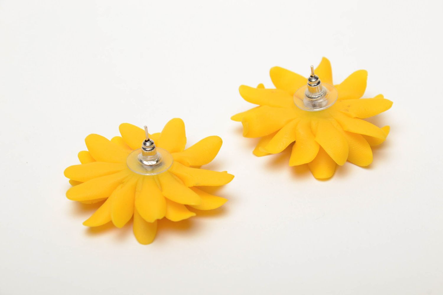 Polymer clay sunflower earrings photo 4