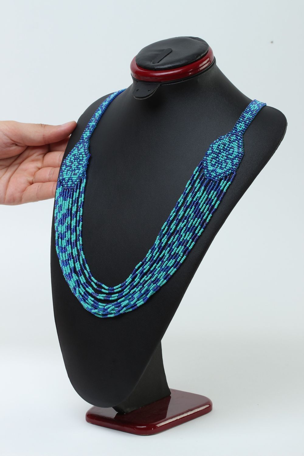 Collier en perles de rocaille Bijou fait main ethnique Accessoire femme design photo 3