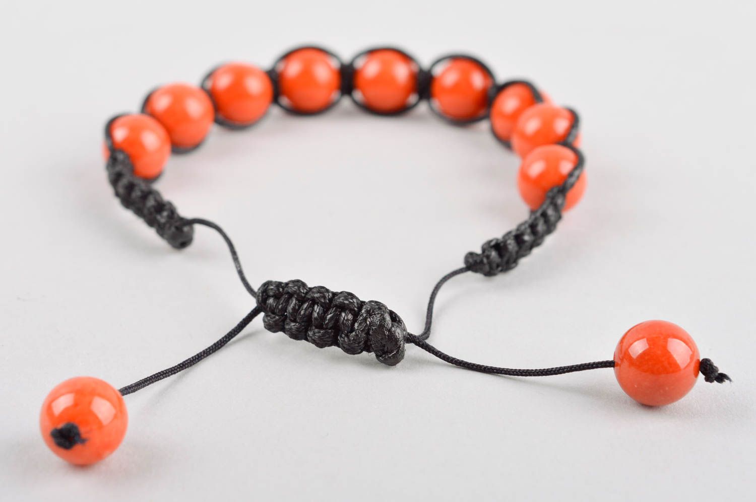 Украшение ручной работы оранжевый женский браслет стильный браслет с бусинами фото 4