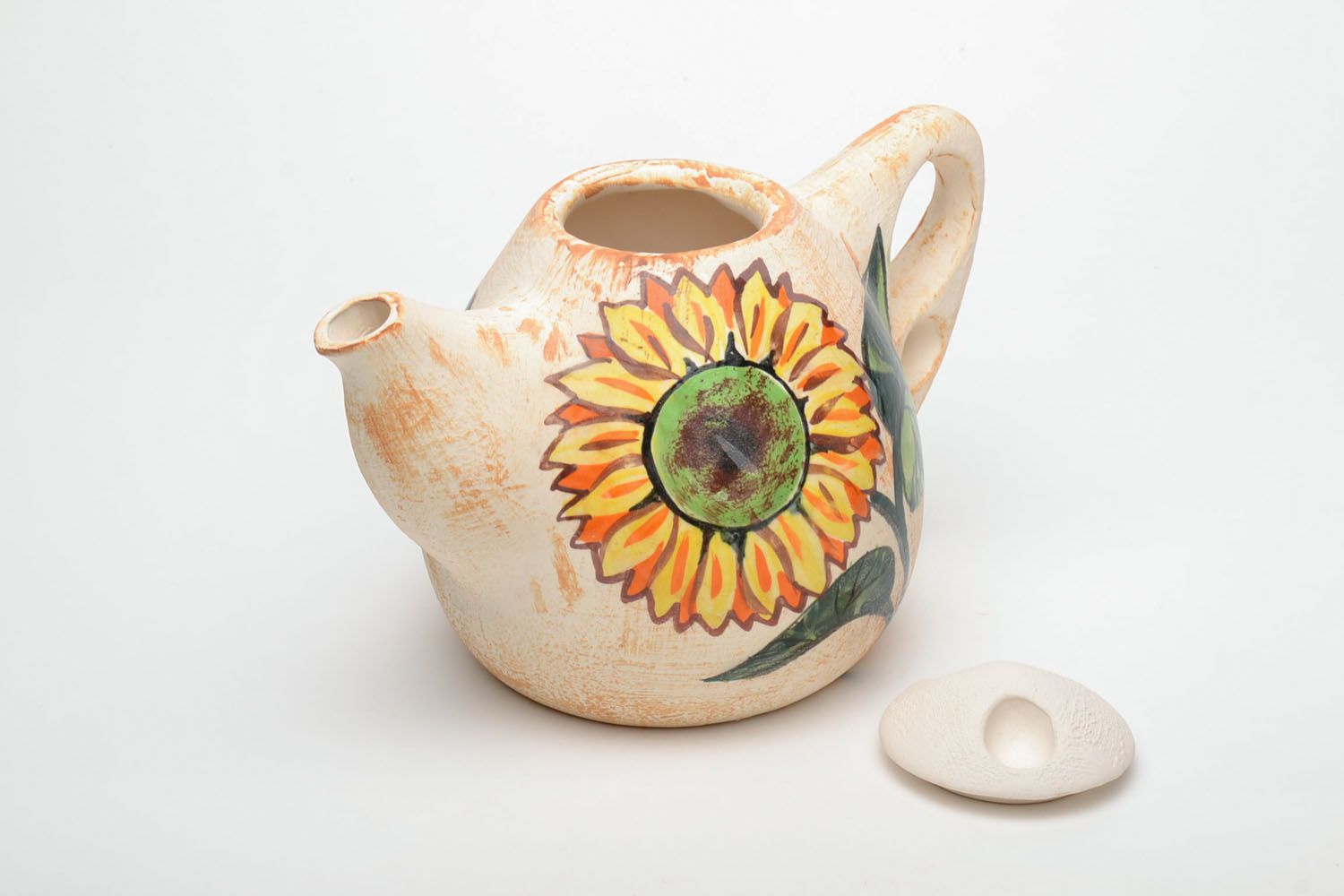 Ceramic teapot with sunflower photo 4