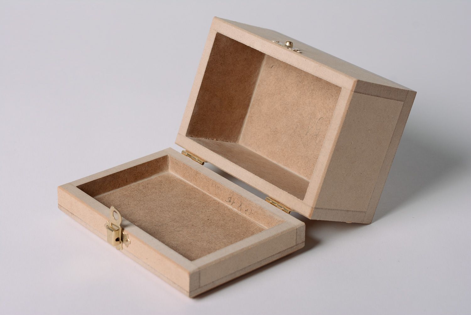 Handmade MDF craft blank for decoupage rectangular jewelry box with metal lock photo 5