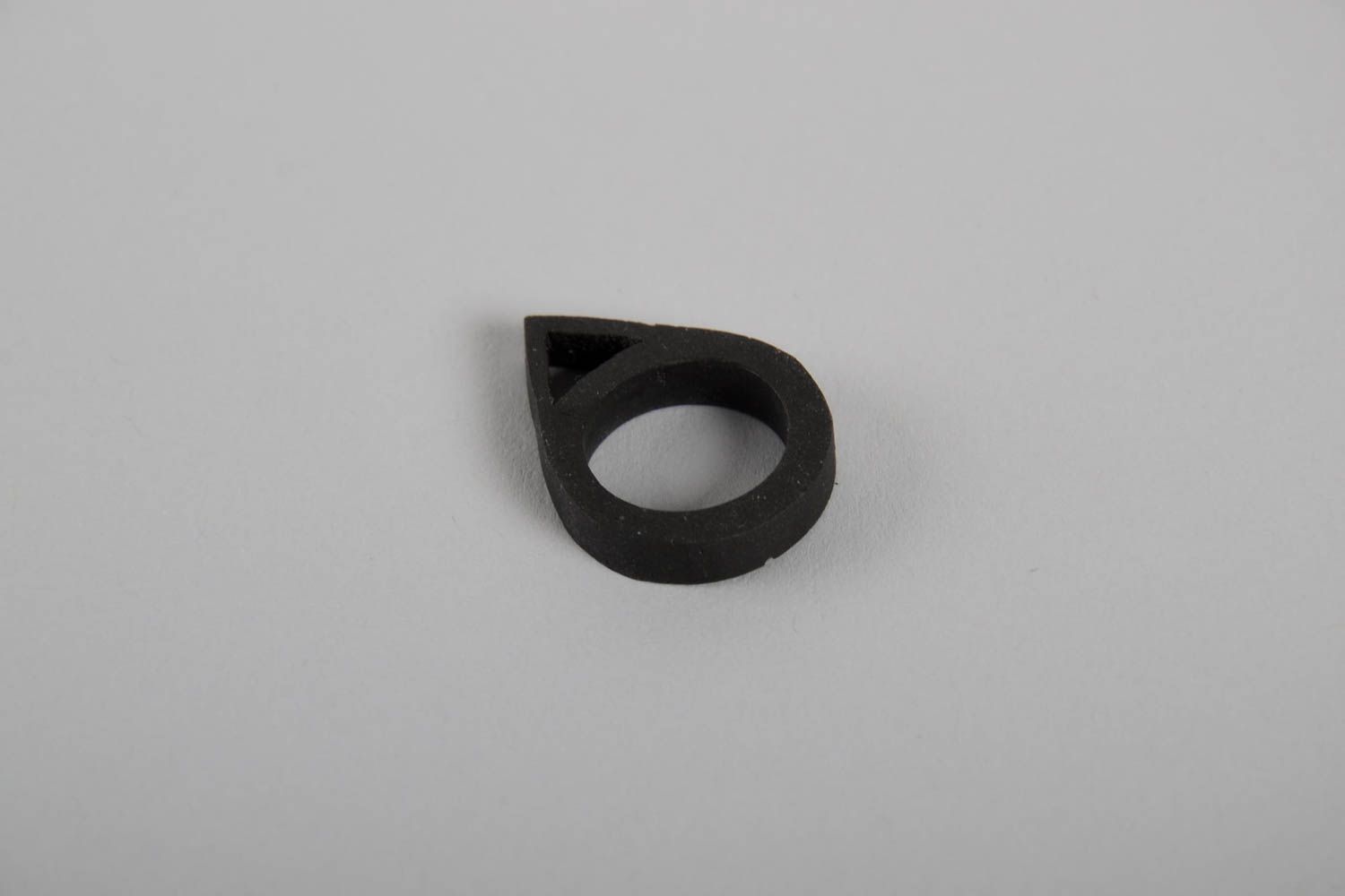 Черное кольцо ручной работы каплевидное необычное кольцо изящное модное кольцо фото 4